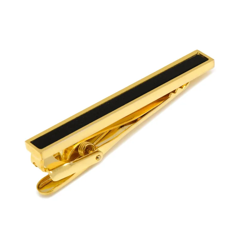 Gold and Onyx Inlaid Tie Clip made by Sartoro