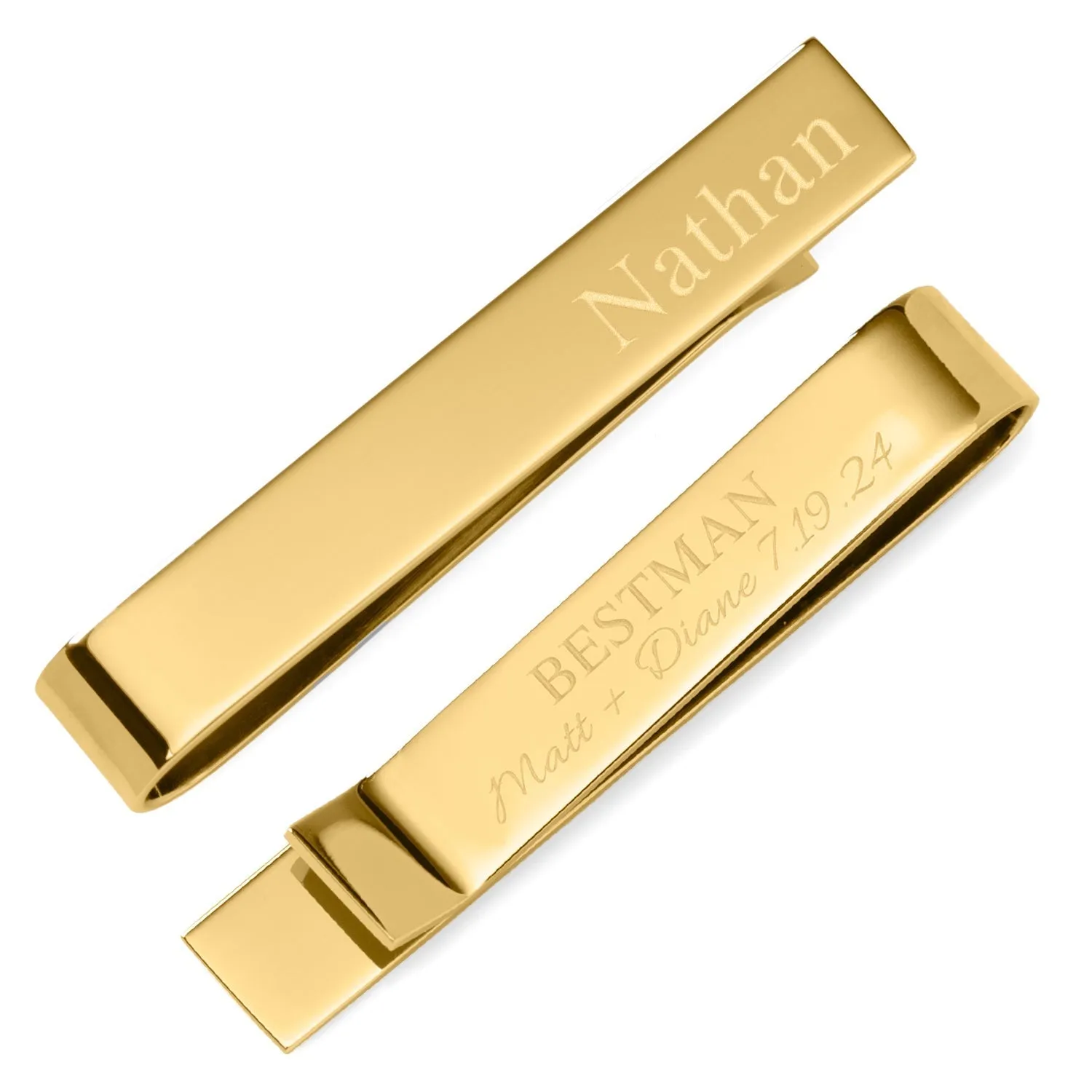 Wedding Party Gold Engravable Tie Bar sold by Sartoro product image thumbnail 5