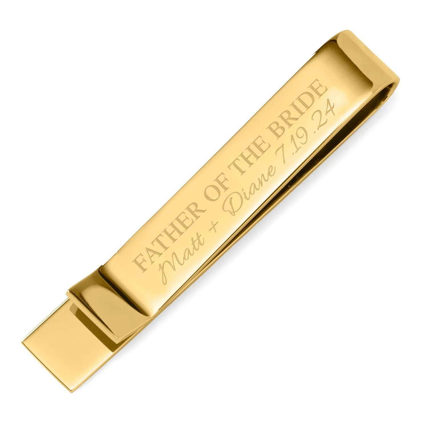 Wedding Party Gold Engravable Tie Bar sold by Sartoro product image thumbnail 3
