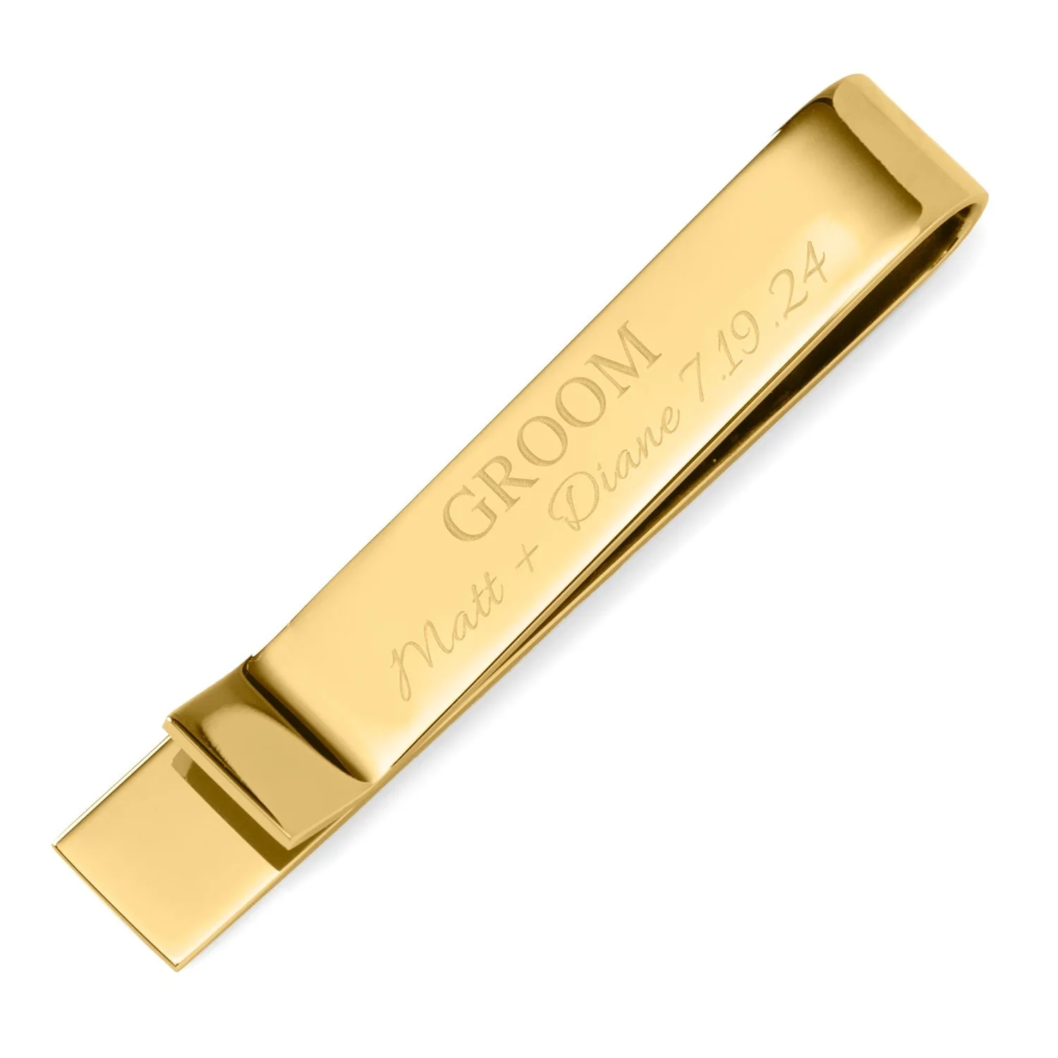Wedding Party Gold Engravable Tie Bar sold by Sartoro product image thumbnail 4
