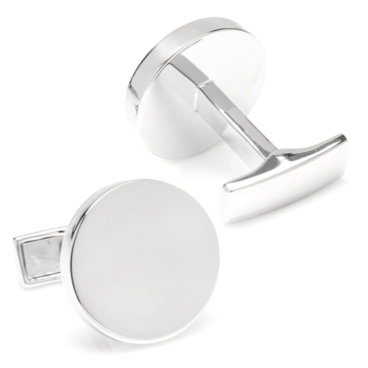 Sterling Silver Infinity Edge Round Engravable Cufflinks sold by Sartoro product image thumbnail 3