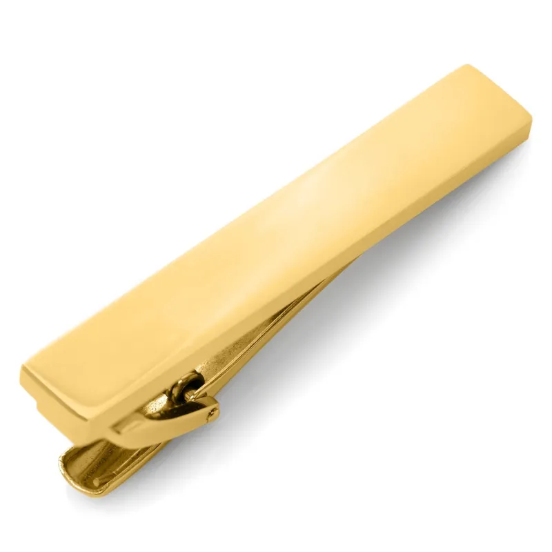 Gold Stainless Steel Engravable Tie Clip made by Sartoro