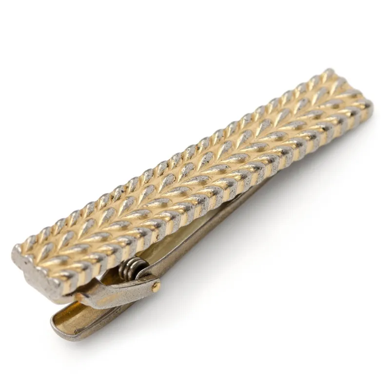 Antique Gold Herringbone Tie Clip made by Sartoro