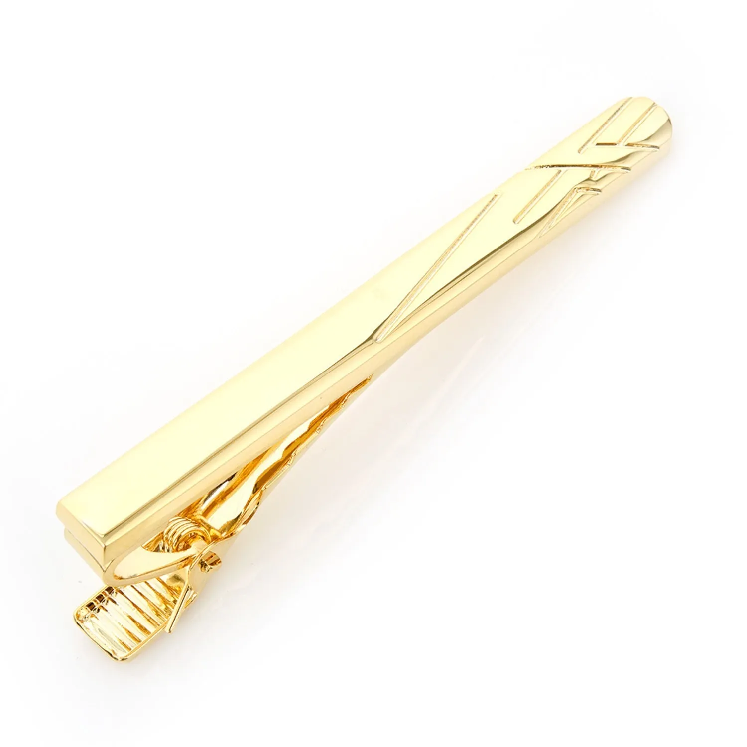 Gold Etched Lines Tie Clip sold by Sartoro