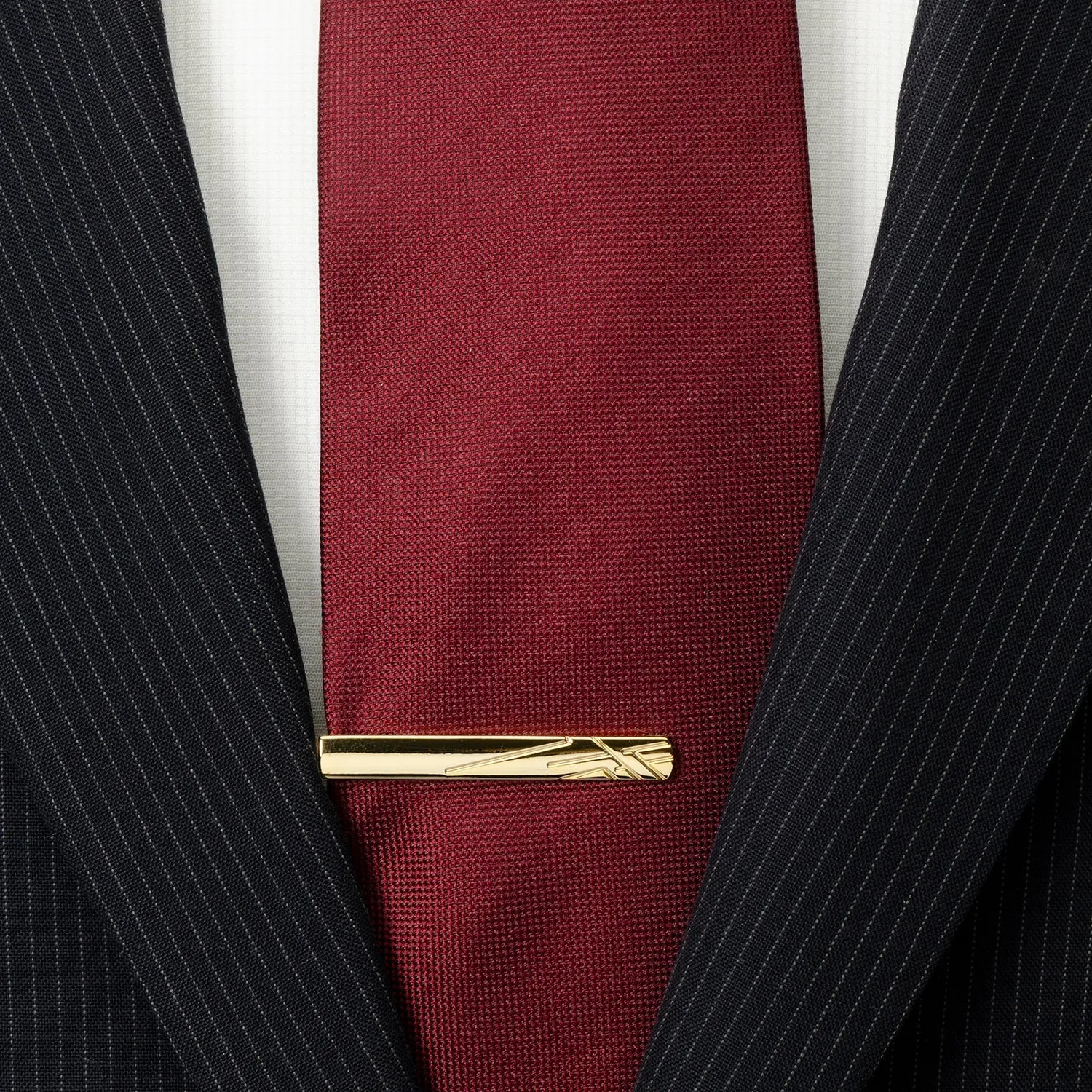 Gold Etched Lines Tie Clip sold by Sartoro product image thumbnail 2