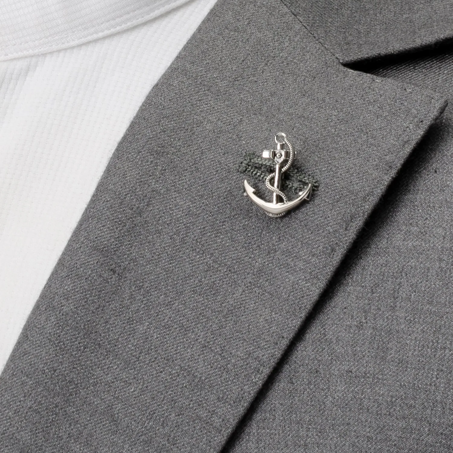 Anchor Sterling Silver 3D Lapel Pin sold by Sartoro product image thumbnail 4
