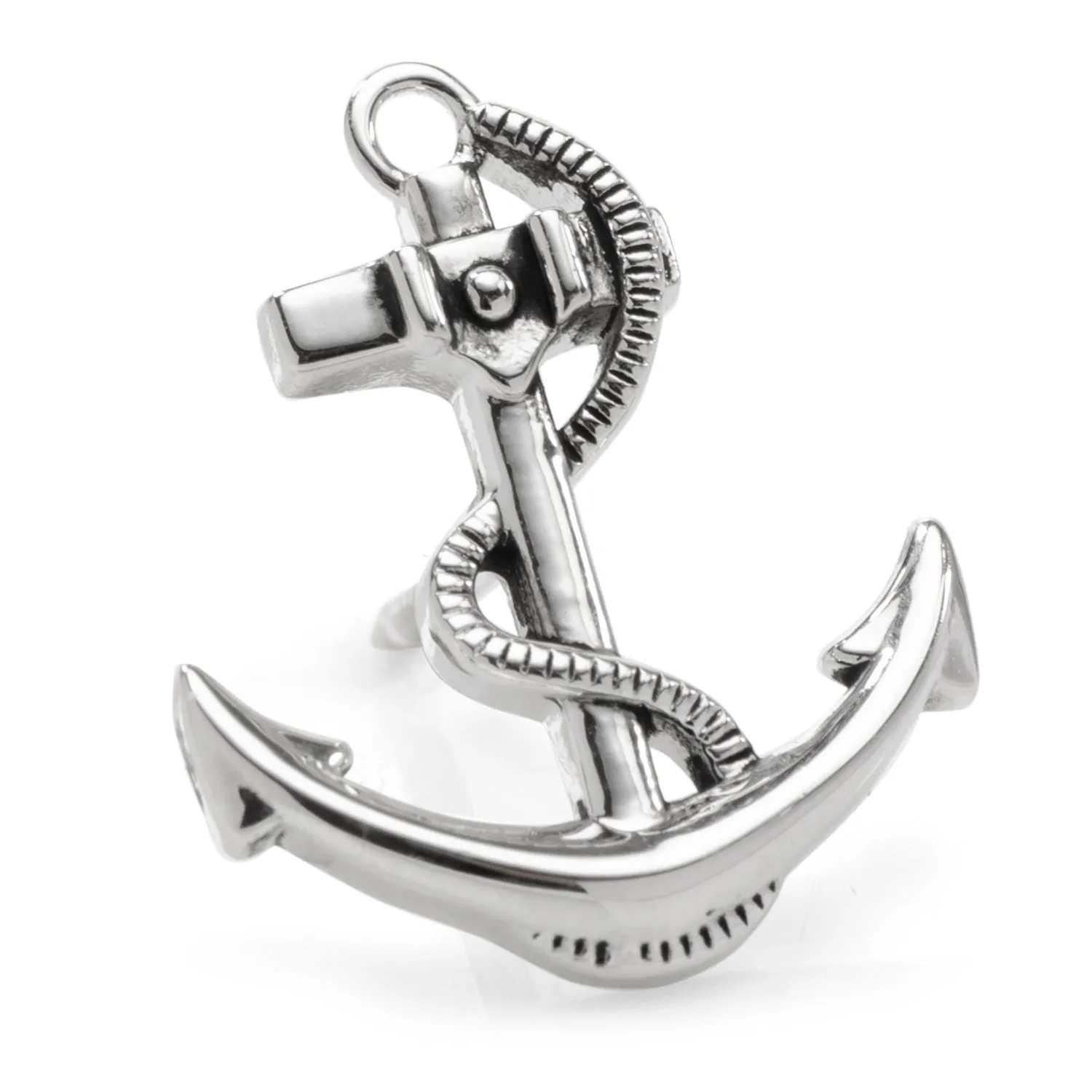 Anchor Sterling Silver 3D Lapel Pin sold by Sartoro