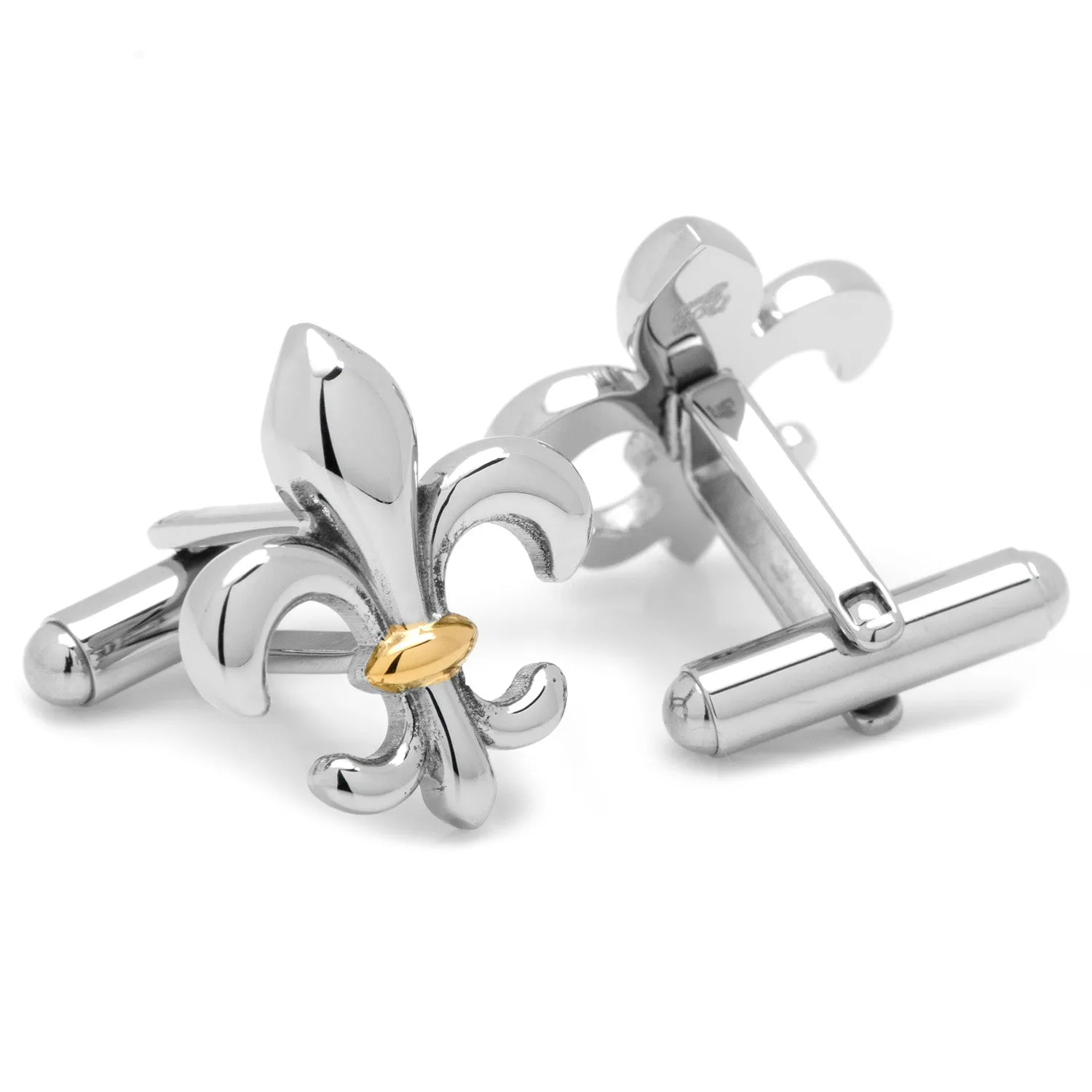 Sterling Silver Two-Tone Fleur De Lis Cufflinks sold by Sartoro product image thumbnail 2