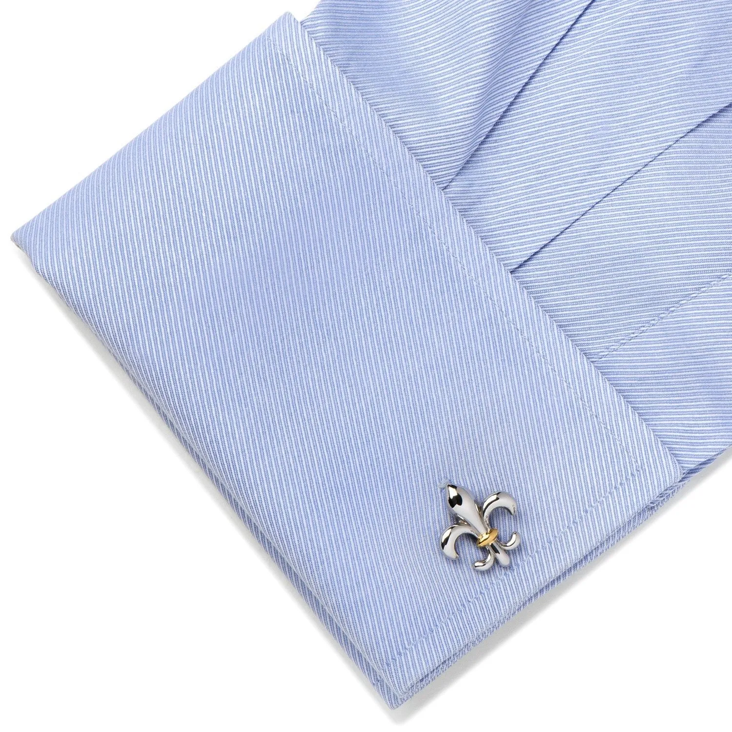 Sterling Silver Two-Tone Fleur De Lis Cufflinks sold by Sartoro product image thumbnail 3
