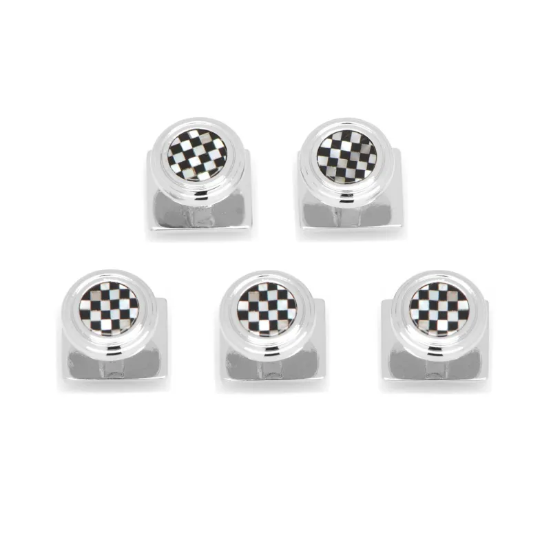 Onyx and Mother of Pearl Checker Step 5-Studs made by Sartoro