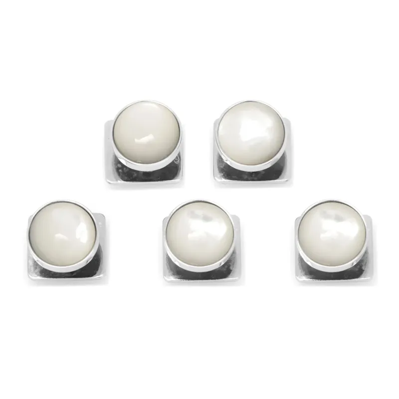 Silver and Mother of Pearl 5-Studs made by Sartoro