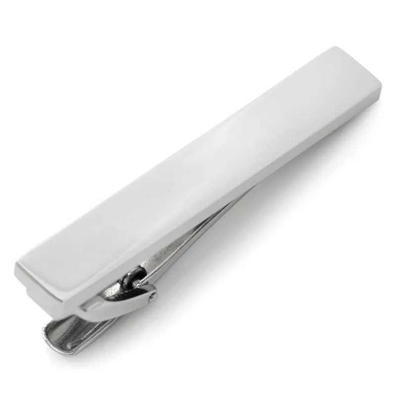 Silver Stainless Steel Engravable Tie Clip made by Sartoro