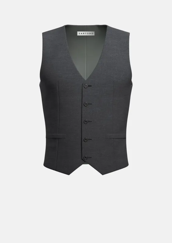 Charcoal Crosshatch Vest made by Sartoro