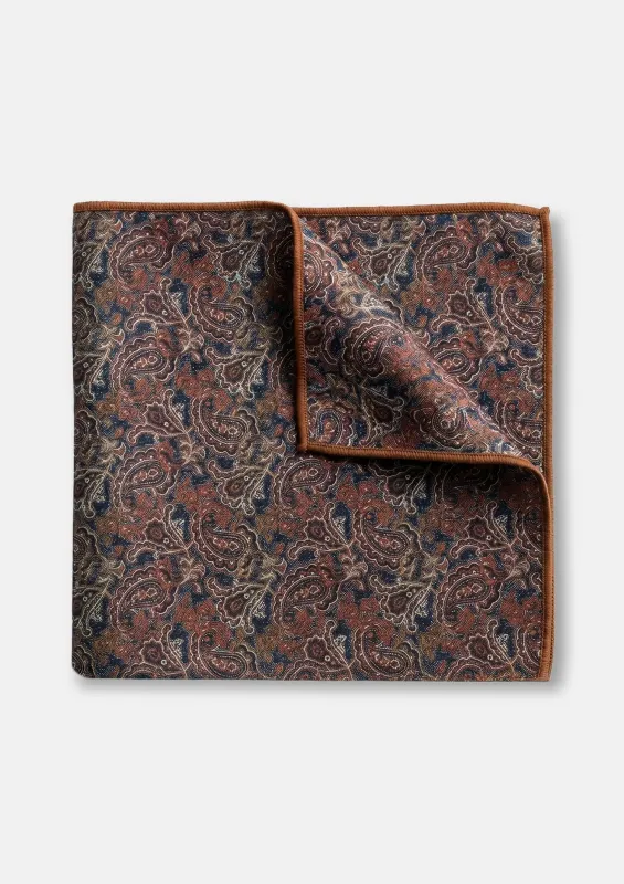 Indigo Heritage Paisley Pocket Square made by Sartoro