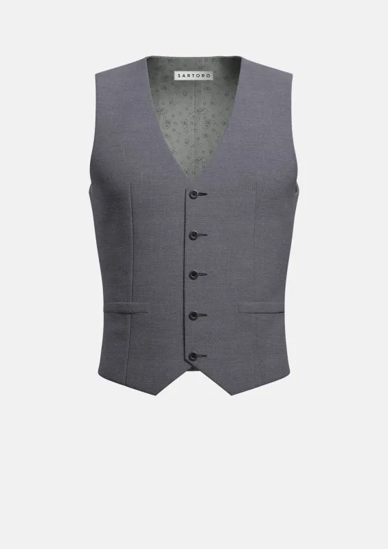 Grey Charcoal Crosshatch Vest made by Sartoro