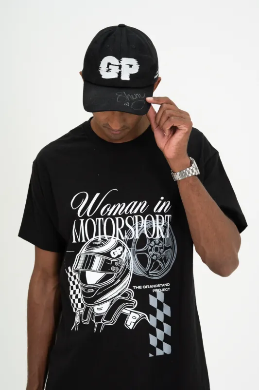 Woman in Motorsport Oversized Tee sold by The Grandstand Project