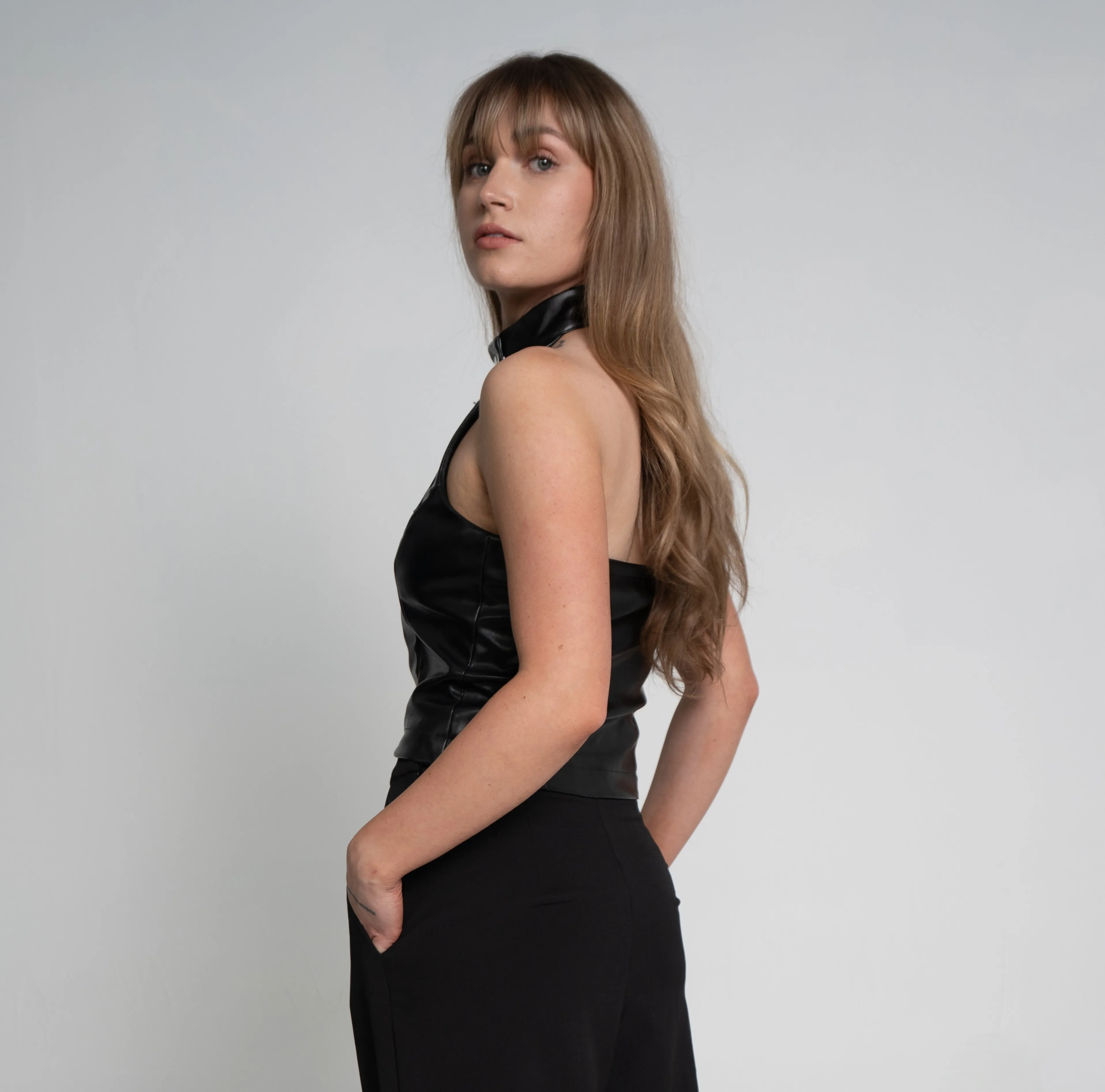 GP Leather Halter Top sold by The Grandstand Project product image thumbnail 2