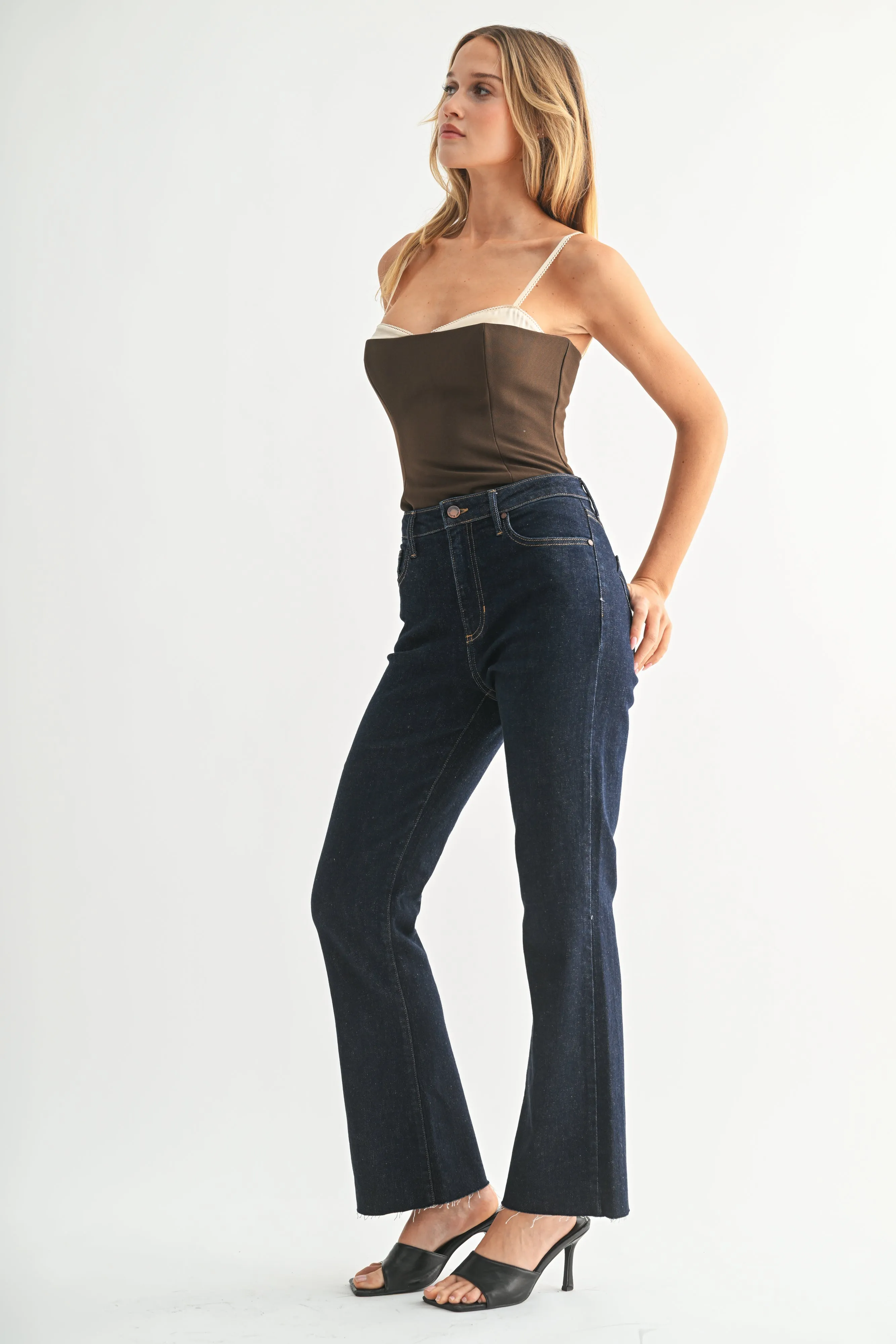 The High Rise Cropped Flare sold by Just Black Denim product image thumbnail 3