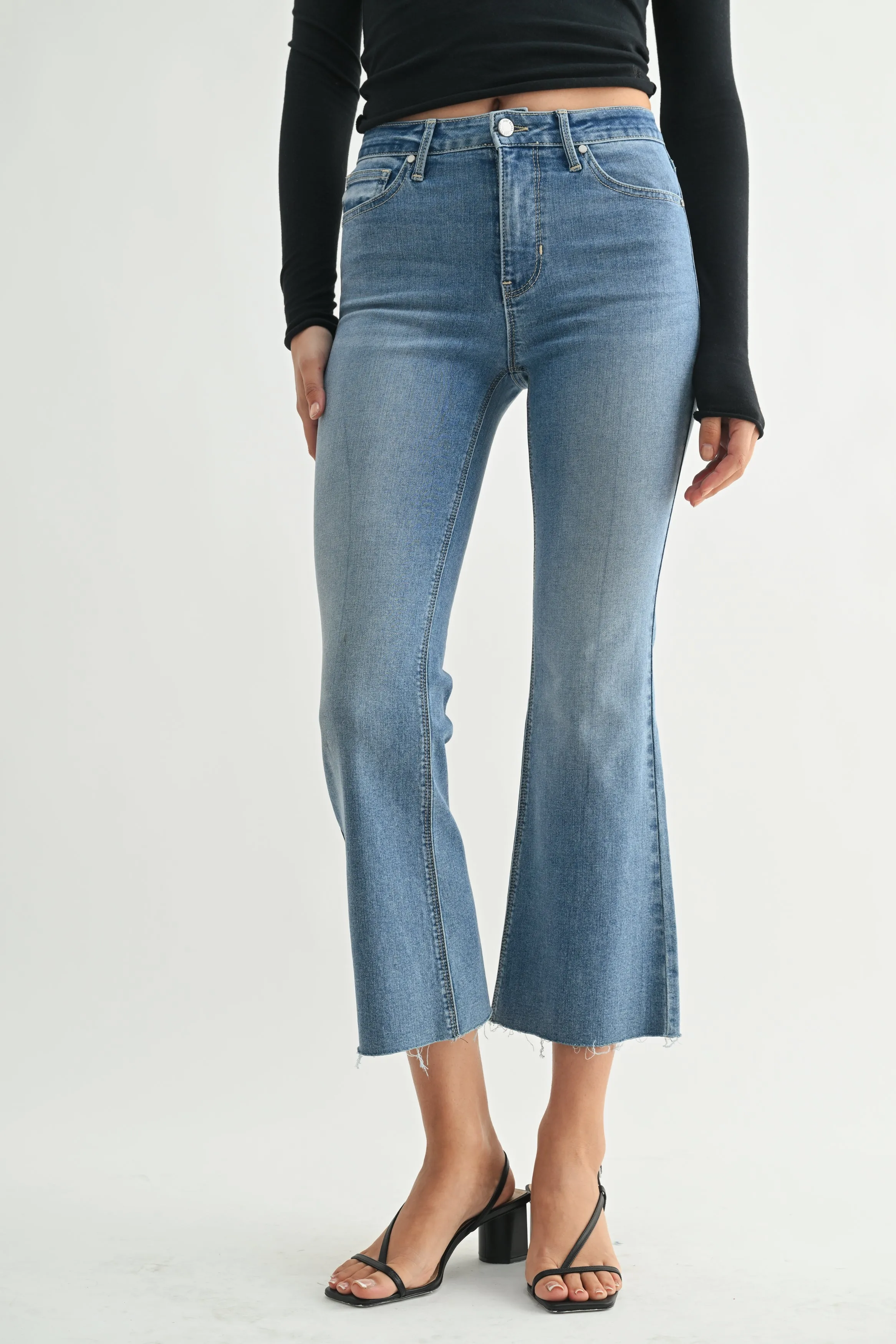 The High Rise Cropped Flare sold by Just Black Denim product image thumbnail 5