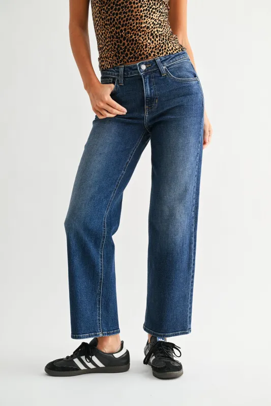 The Refined Midrise Slim Wide Leg sold by Just Black Denim