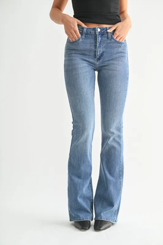 The Skinny Flare Jean sold by Just Black Denim