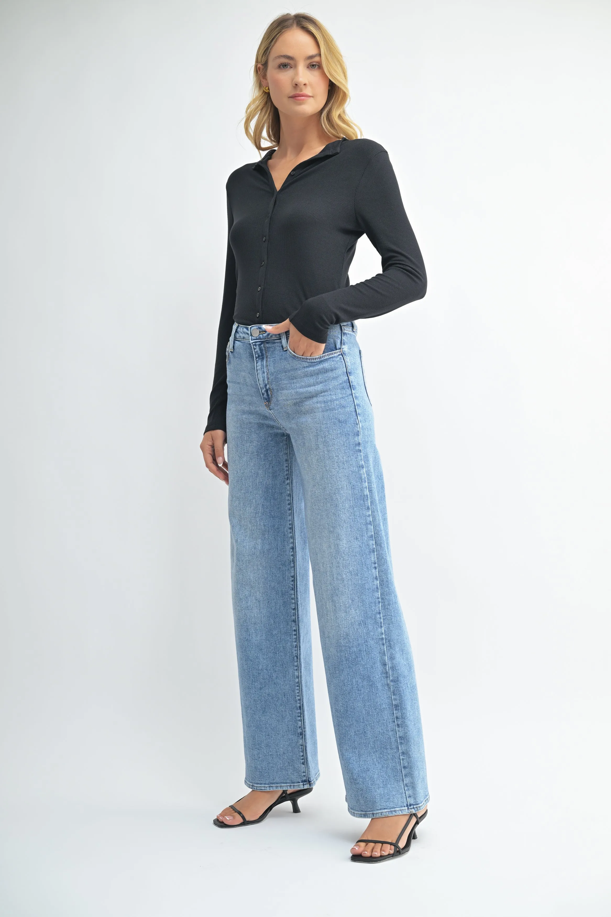 The Stretchy Wide Leg Jean sold by Just Black Denim product image thumbnail 3