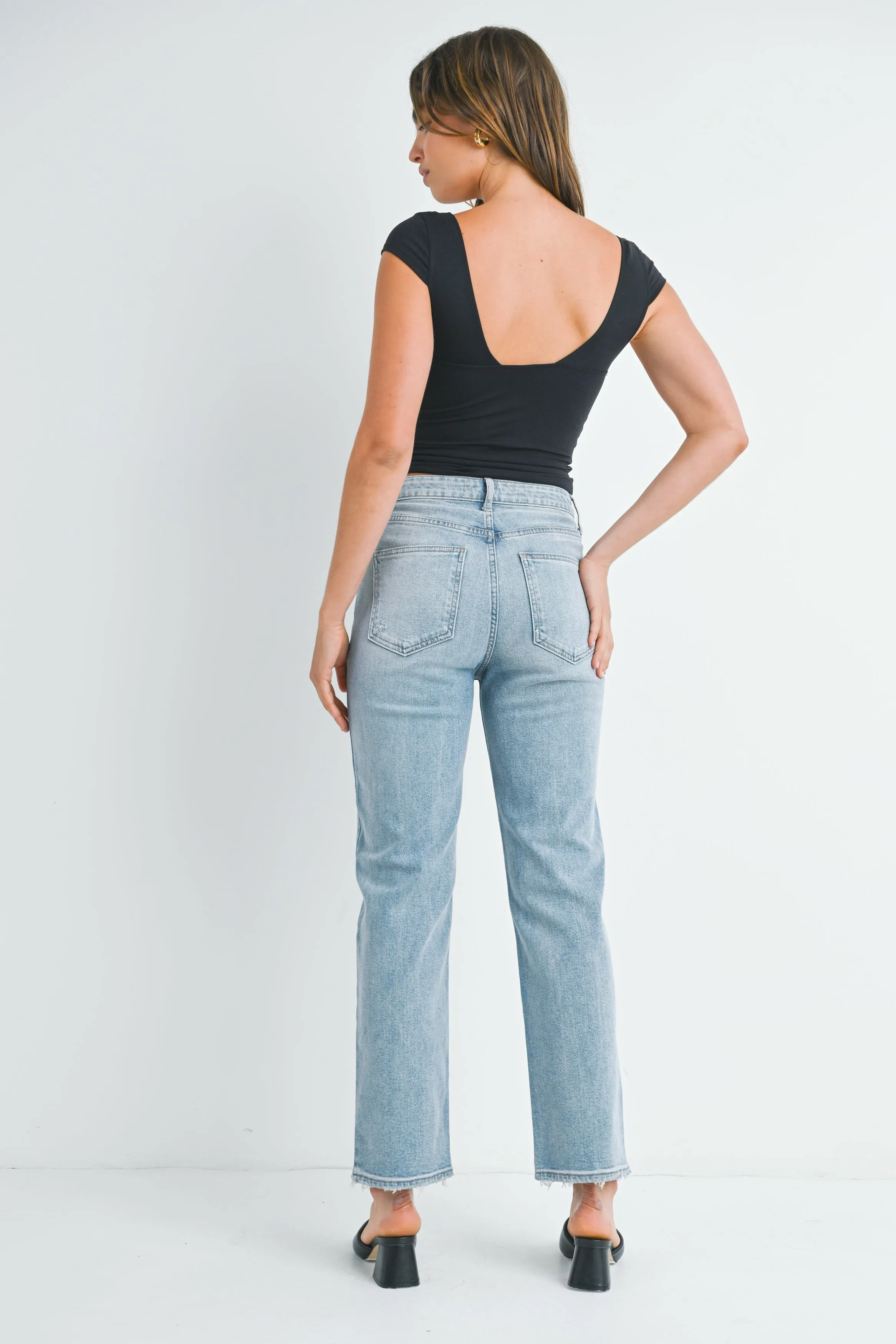 The Distressed Dad Jean sold by Just Black Denim product image thumbnail 4