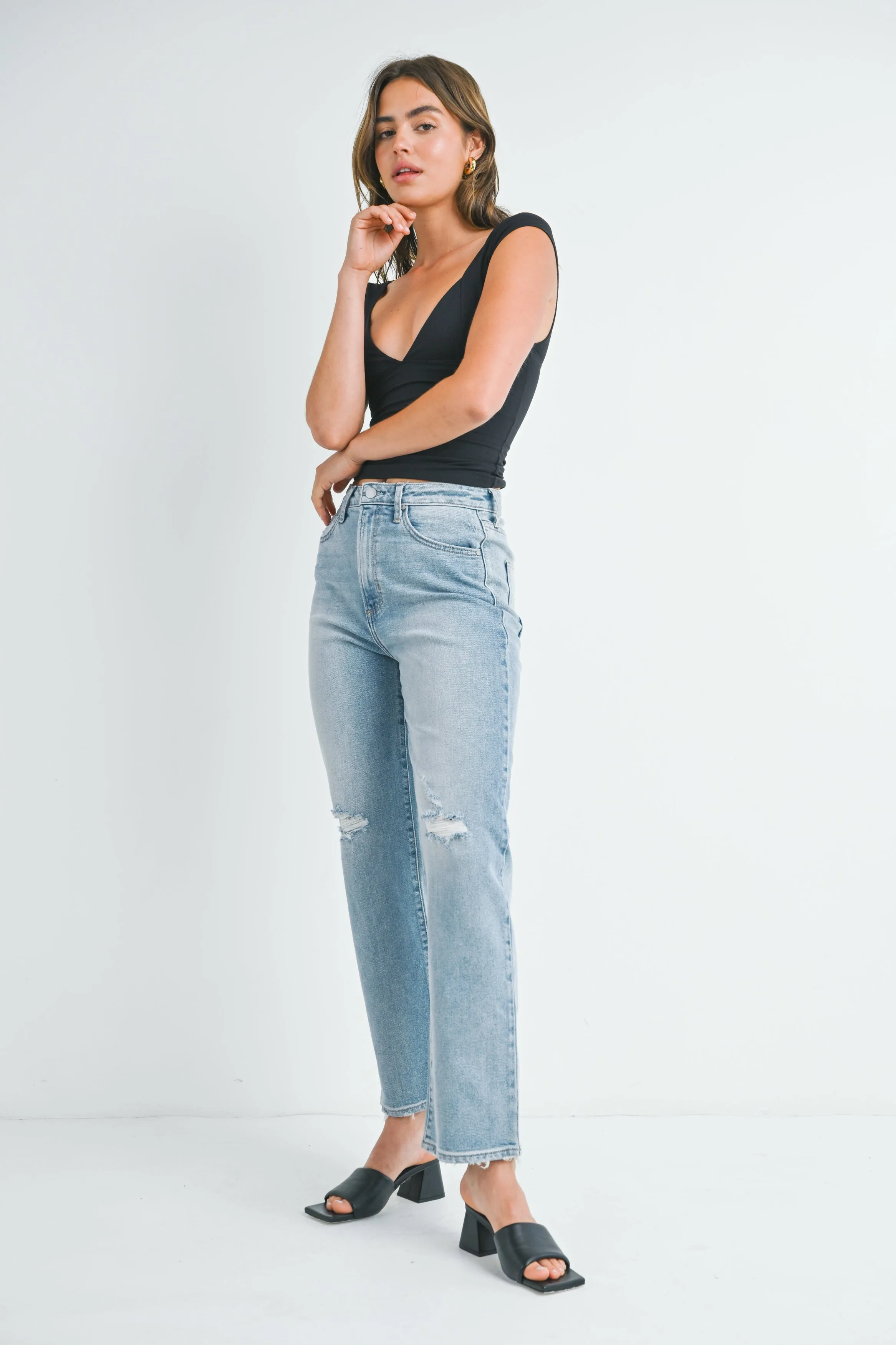 The Distressed Dad Jean sold by Just Black Denim product image thumbnail 3