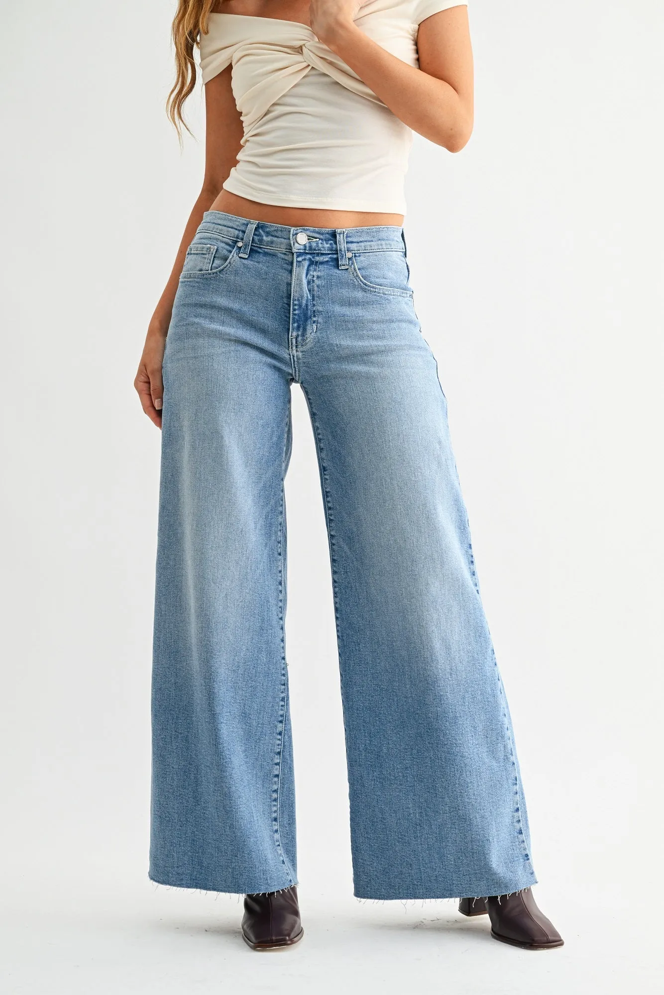The Super Wide Leg Stretch sold by Just Black Denim