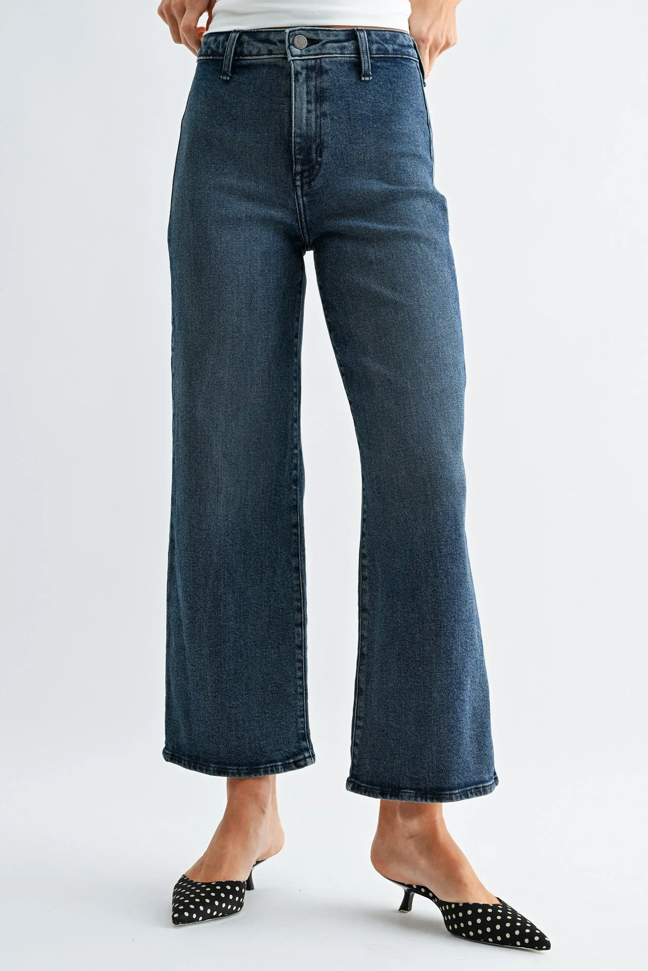 The JB Collection High Rise Wide Jean sold by Just Black Denim