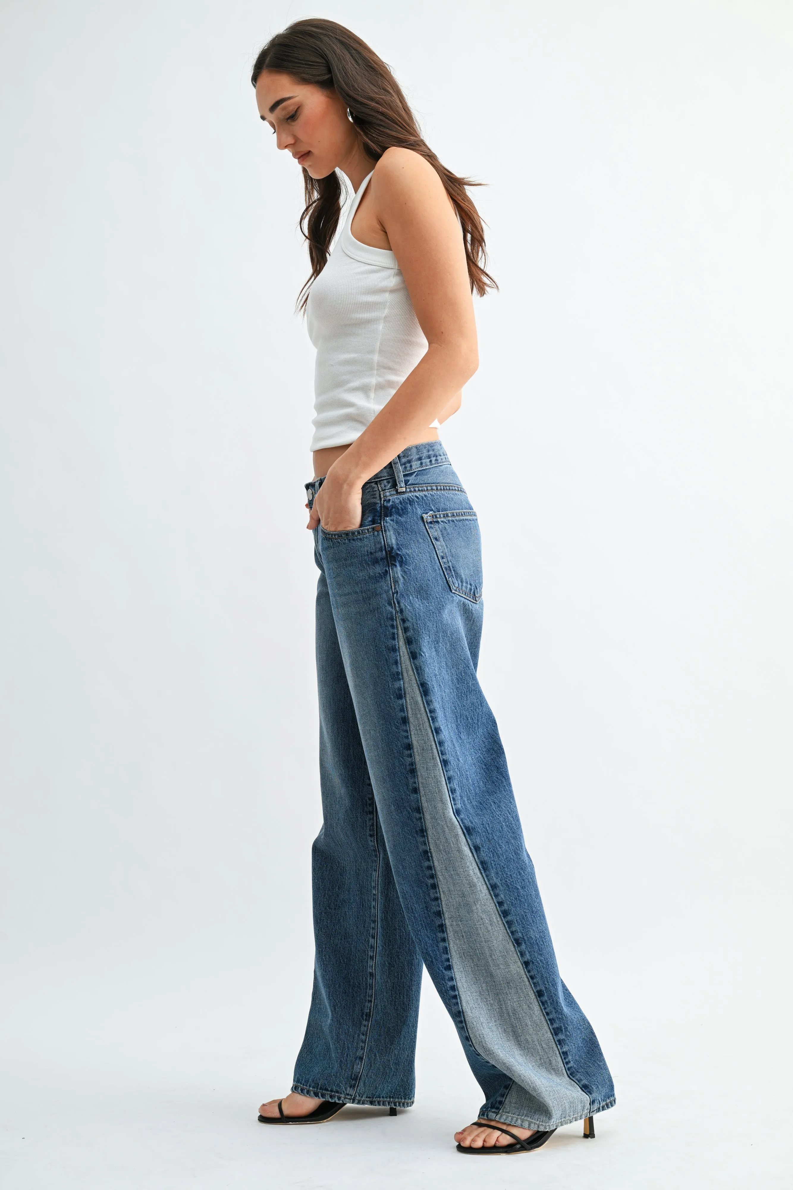 The Contrast Seam Wide Leg sold by Just Black Denim product image thumbnail 3