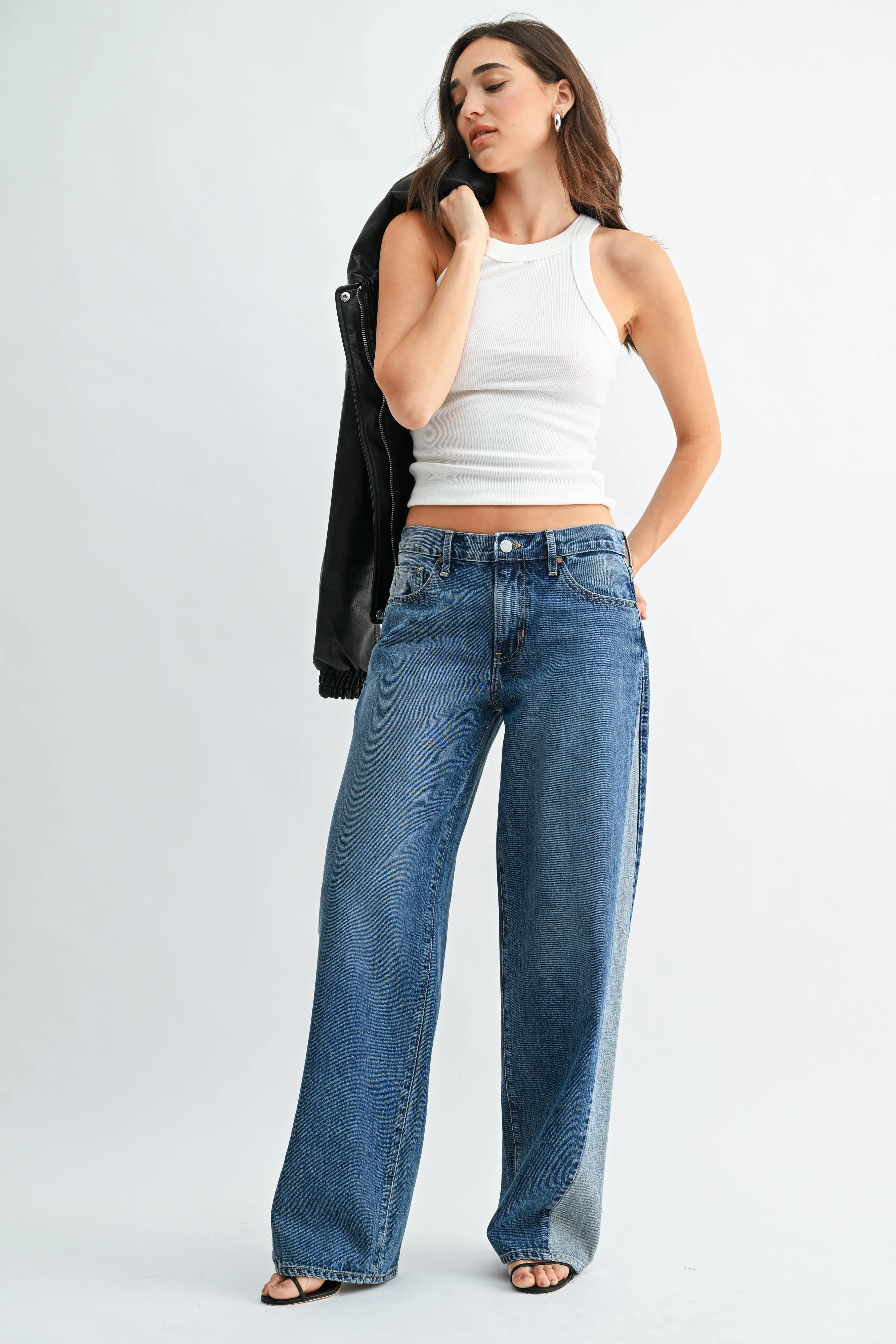The Contrast Seam Wide Leg sold by Just Black Denim product image thumbnail 2