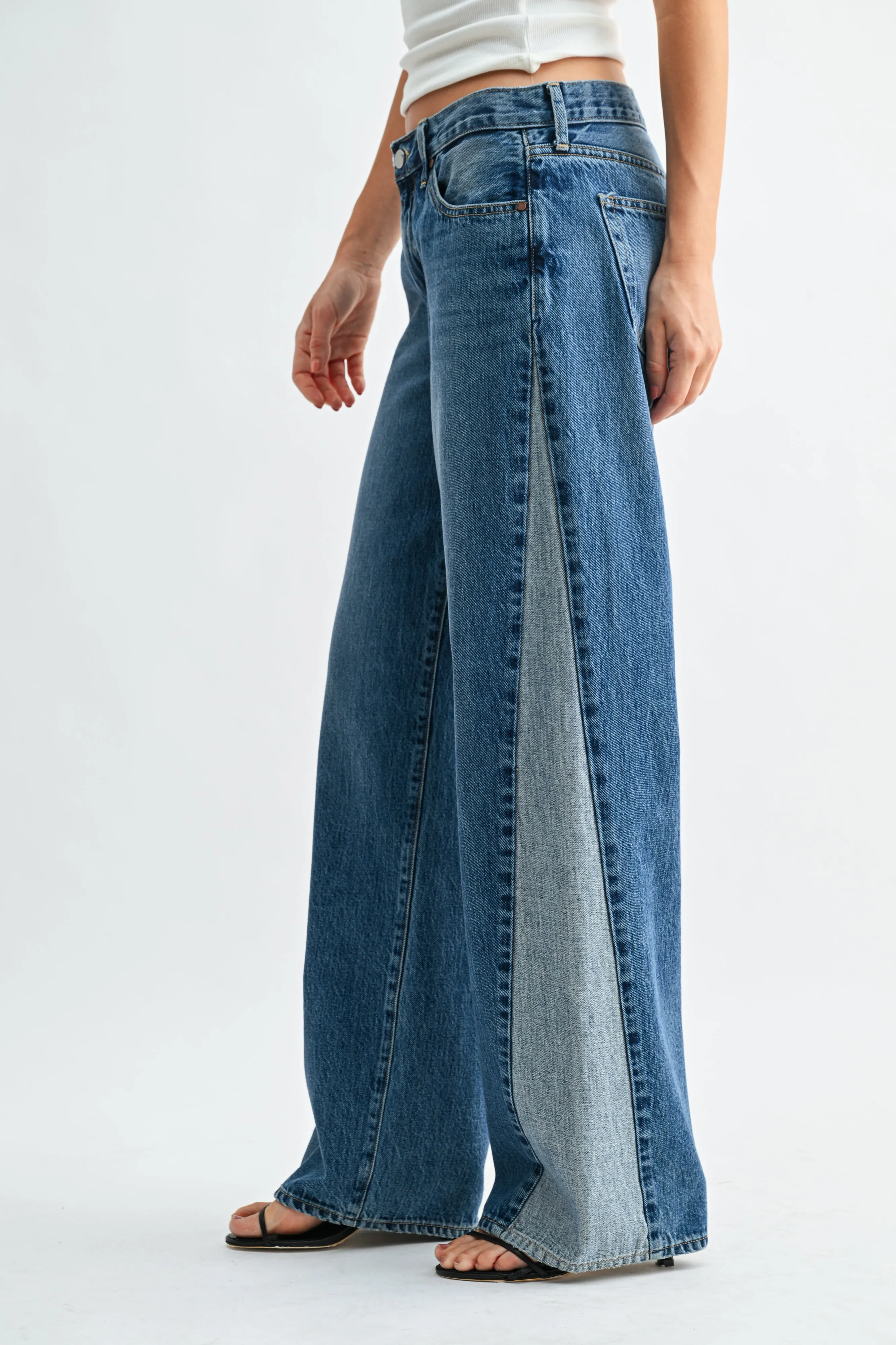 The Contrast Seam Wide Leg sold by Just Black Denim product image thumbnail 4