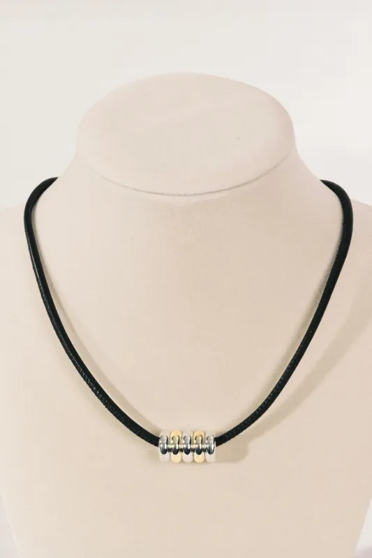 Hollyhock Mixed Metal Necklace made by Dehanche