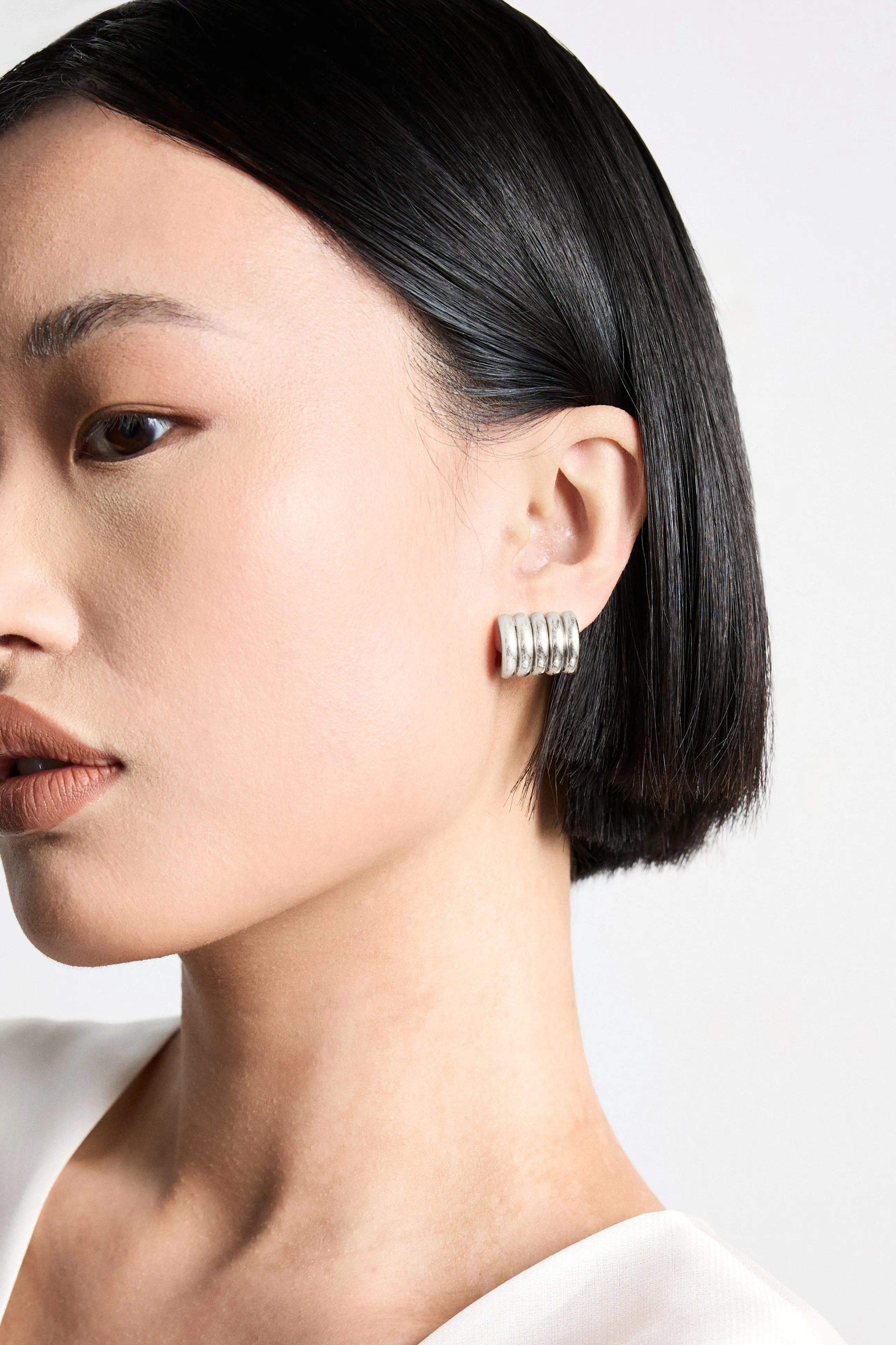 Hollyhock Silver Earrings Large sold by Dehanche product image thumbnail 3