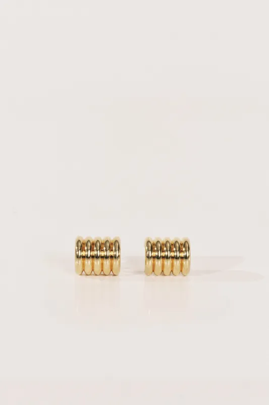 Hollyhock Medium Earrings Gold sold by Dehanche