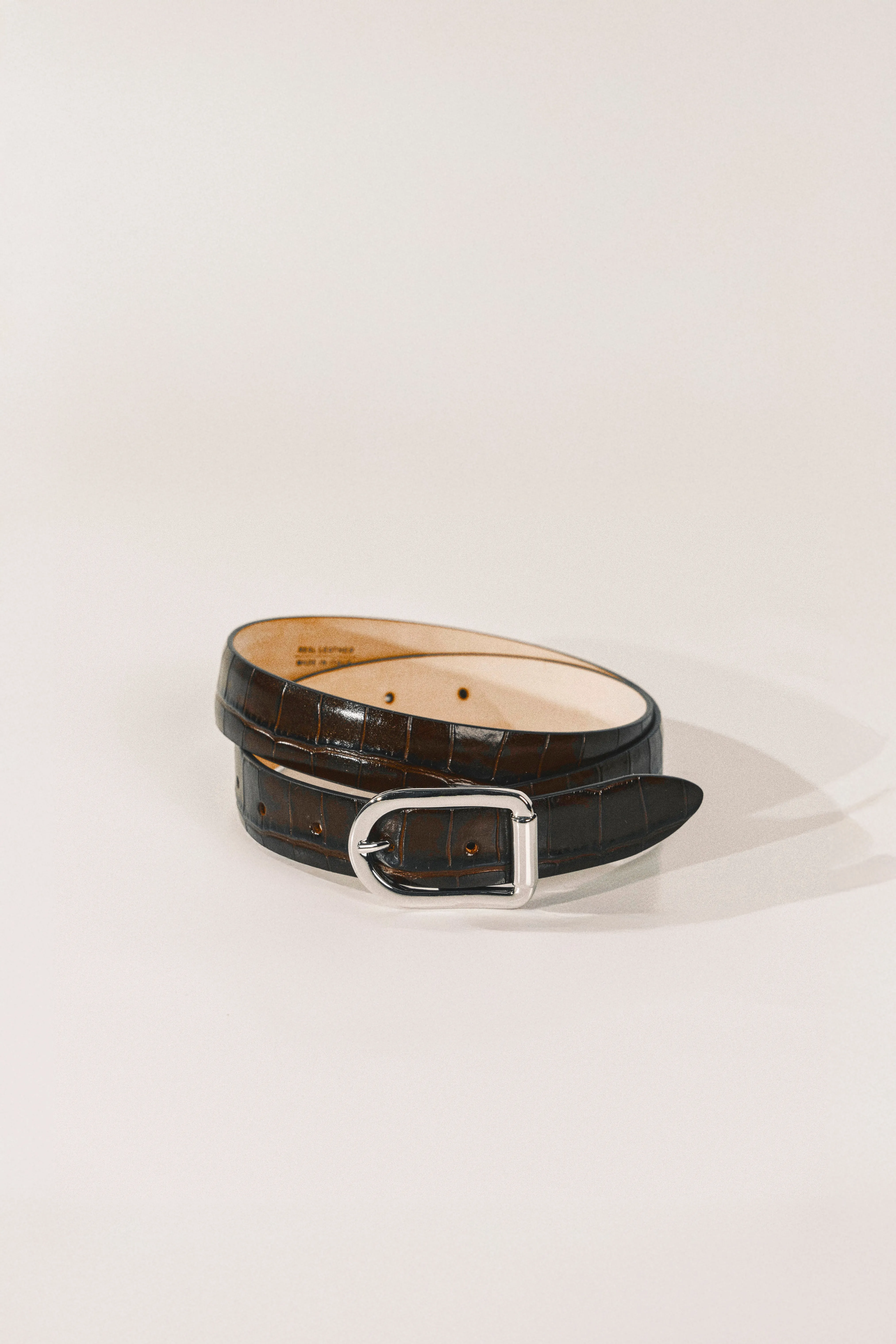 Mija Dark Chocolate Croco Silver sold by Dehanche