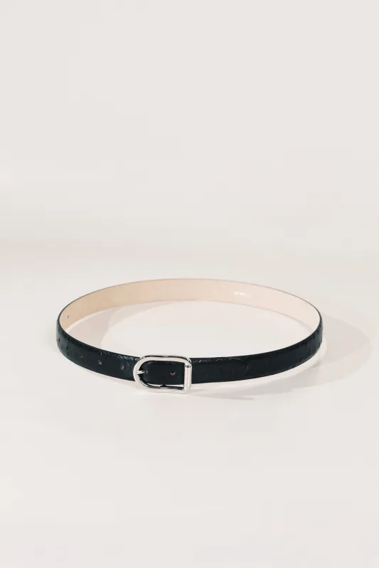 Mija Black Ostrich Silver made by Dehanche