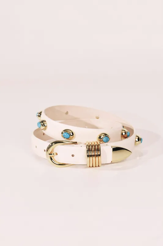 Hollyhock Stone Ivory Gold & Turquoise made by Dehanche