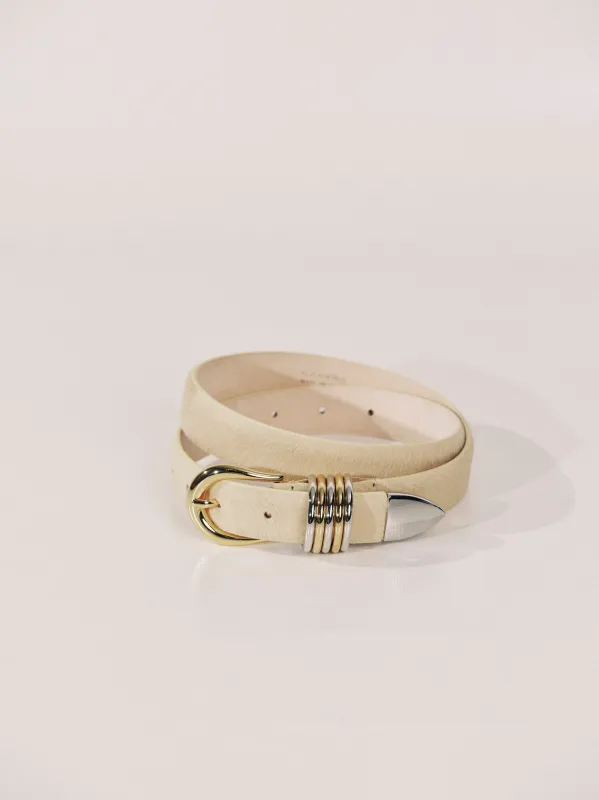 Hollyhock Calf Hair Butter Yellow Mixed Metal made by Dehanche