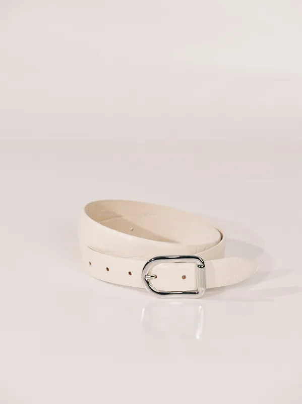 Mija Floral Ivory Embossed Leather Silver made by Dehanche