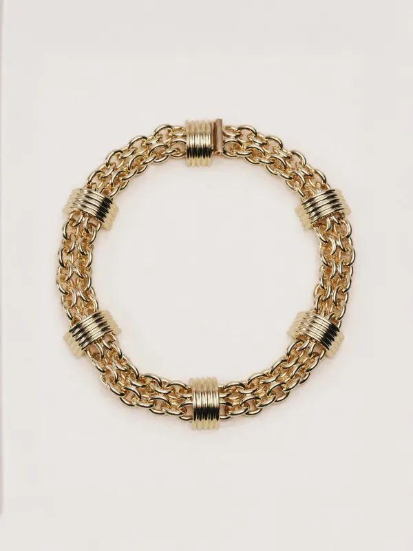 Hollyhock Chain Necklace Gold made by Dehanche