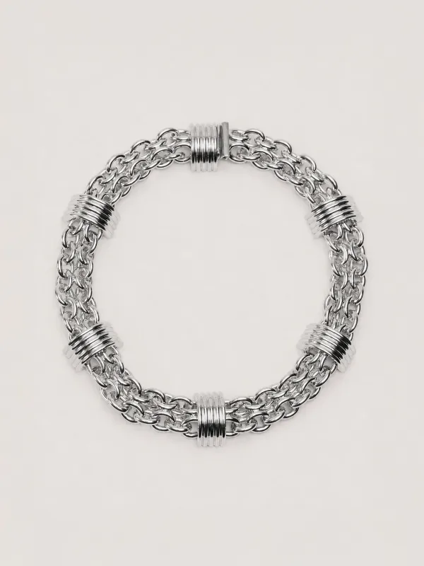 Hollyhock Chain Necklace Silver made by Dehanche