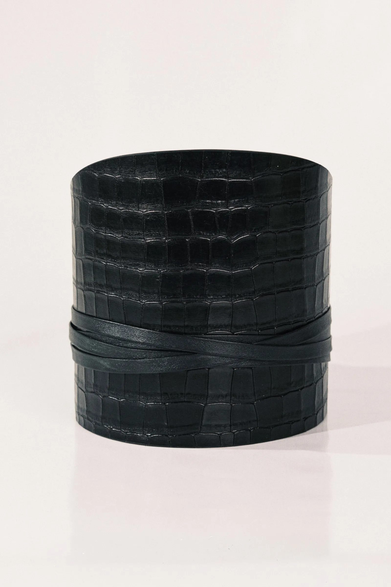 Undone Corset Black Alligator sold by Dehanche