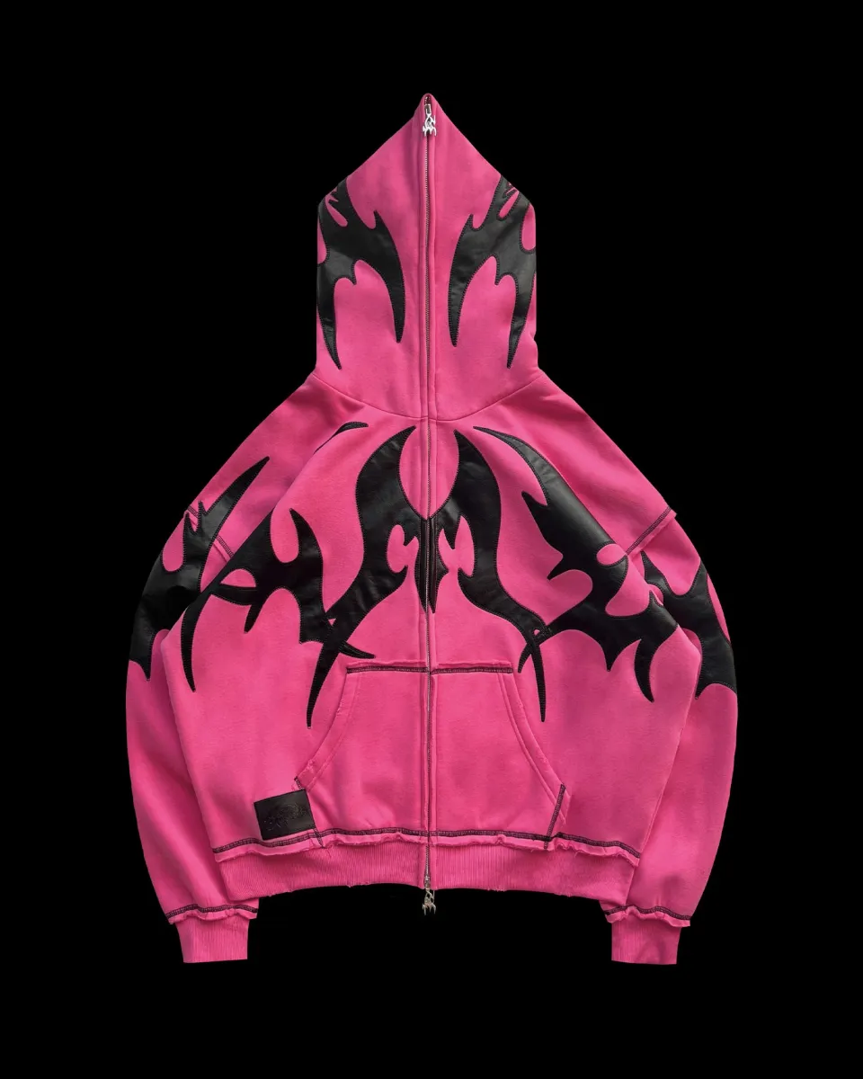 FLAME ZIP HOODIE PINK POISON | Parallel