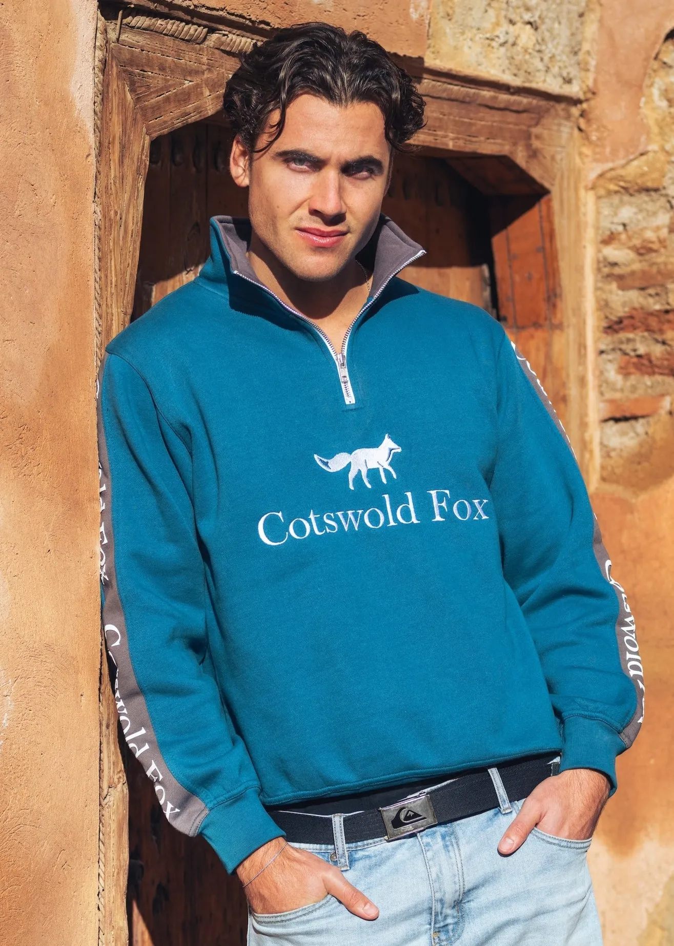 Cheltenham Quarter Zip | Petrol Blue sold by Cotswold Fox