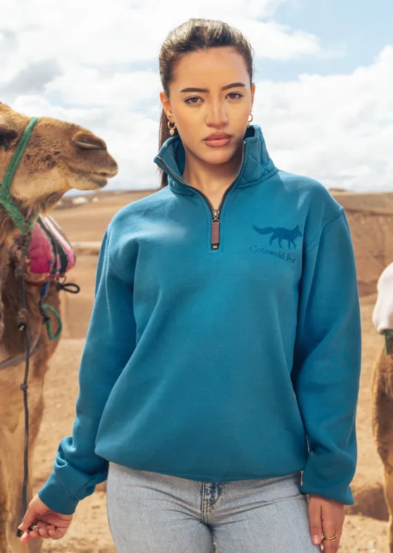 Tetbury Unisex Quarter Zip | Petrol Blue sold by Cotswold Fox