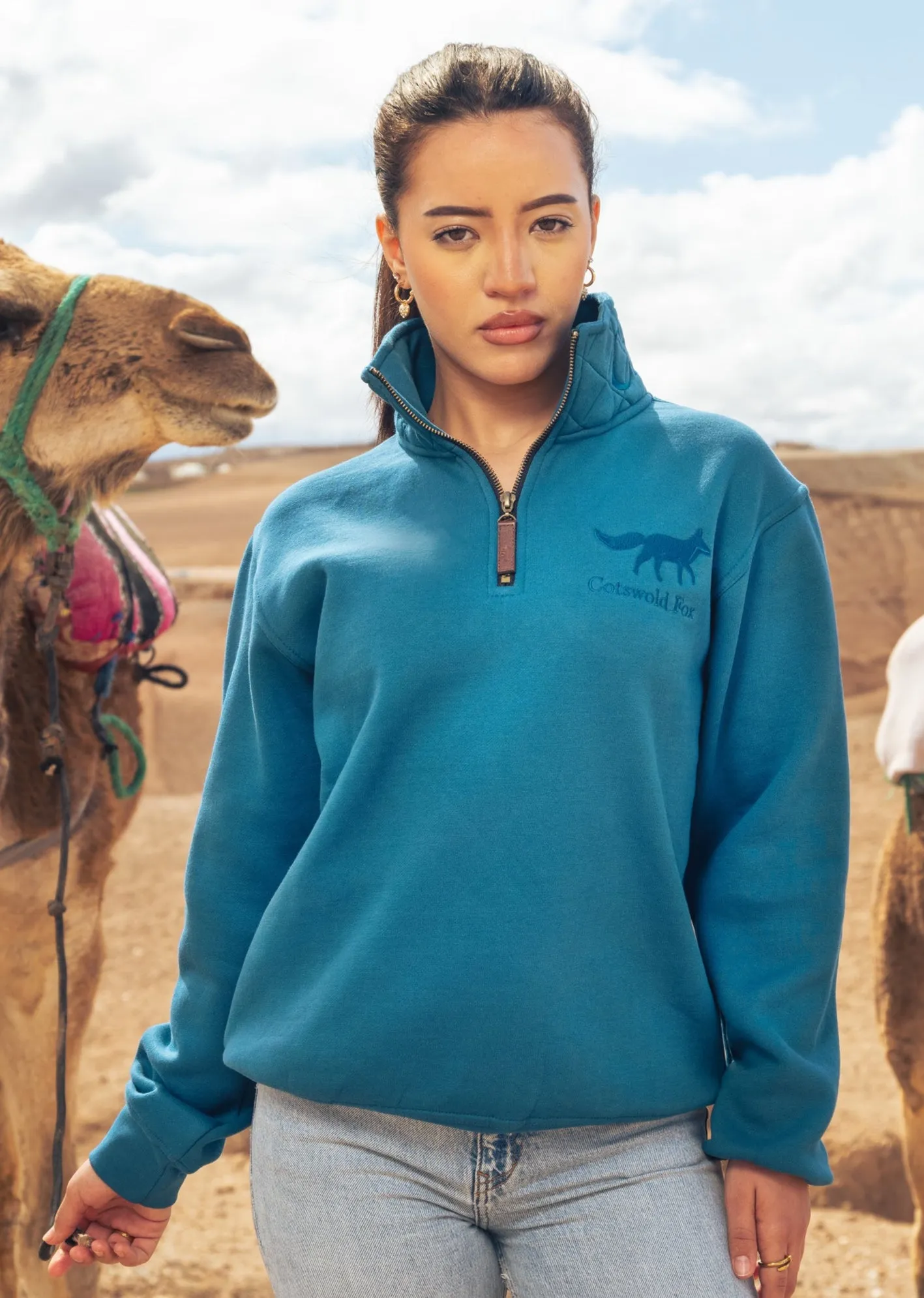 Tetbury Quarter Zip | Petrol Blue sold by Cotswold Fox