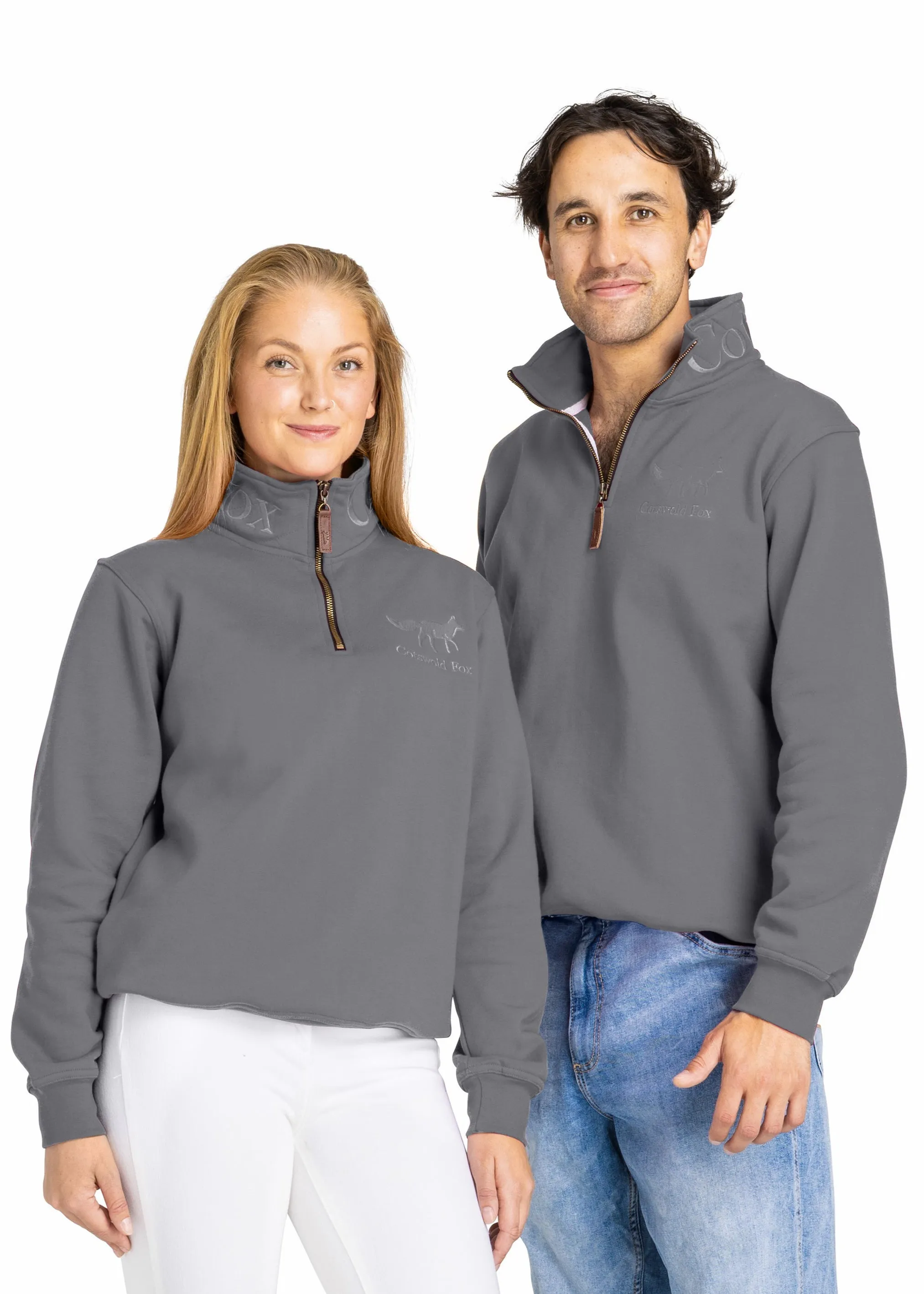Tetbury Unisex Quarter Zip | Graphite sold by Cotswold Fox