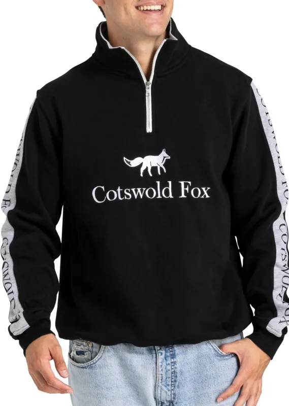 Cheltenham Unisex Quarter Zip | Black sold by Cotswold Fox